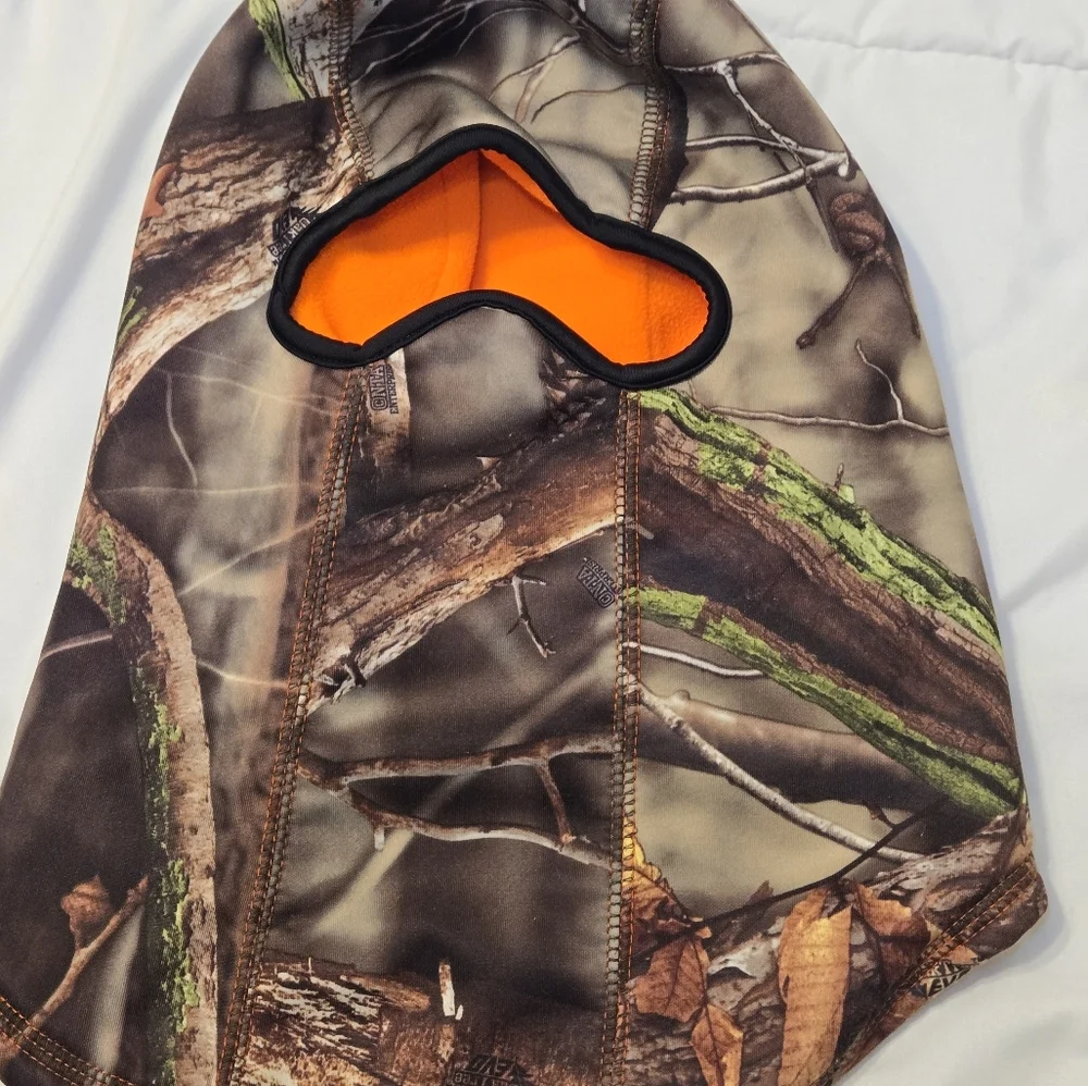 Huntworth Performance Reversible Camo/Orange Fleece Lined OZ Hunter Balaclava